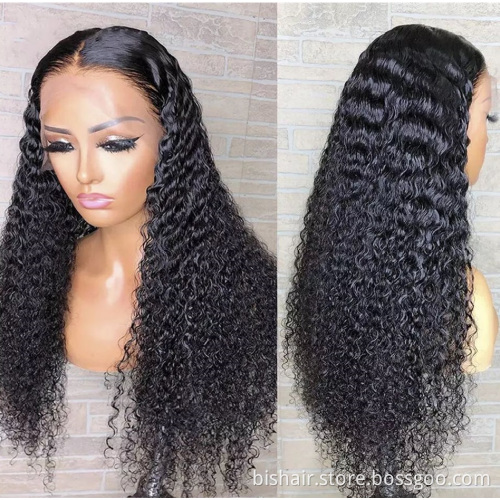 Wholesale Kinky Curly Wigs For Women BIS Curly Hair For Black Women 100% Brazilian Human Hair Wigs 13X4 Lace Frontal Wig